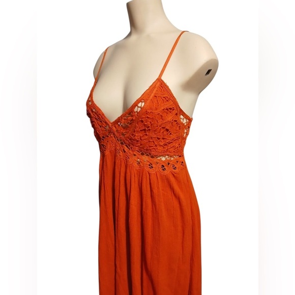 Free People Vibrant Orange Backless Dress - Picture 9 of 12